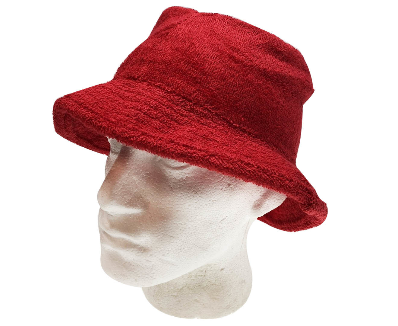 Stingy Brim Terry Towelling Bucket Hat Daggy Fishing Camping Lad Cap 100% COTTON - Red - XXL V563-STINGYTWLING-RED-XXL