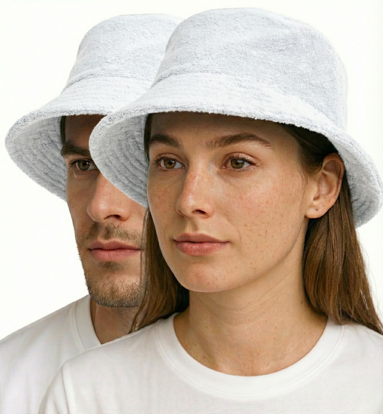 Stingy Brim Terry Towelling Bucket Hat Daggy Fishing Camping Lad Cap 100% COTTON - White - S/M V563-STINGYTWLING-WHT-S_M