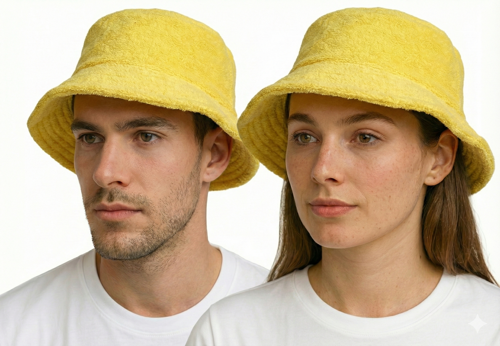 Stingy Brim Terry Towelling Bucket Hat Daggy Fishing Camping Lad Cap 100% COTTON - Yellow - S/M V563-STINGYTWLING-YLW-S_M
