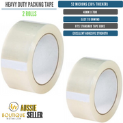 2x 70m Rolls Packing Heavy Duty Packing Packaging Tape EXTRA STRONG 52 Microns 48mm V563-STP101C-2ROLLS