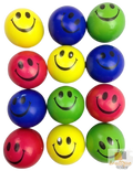 12x STRESS BALLS Hand Relief Squeeze Toy Reliever Antistress Soft Smiley MULTI V563-STRESSBALLS-MULTI-1PK