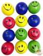 12x STRESS BALLS Hand Relief Squeeze Toy Reliever Antistress Soft Smiley MULTI V563-STRESSBALLS-MULTI-1PK
