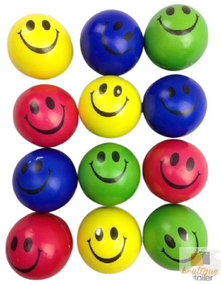 12x STRESS BALLS Hand Relief Squeeze Toy Reliever Antistress Soft Smiley MULTI V563-STRESSBALLS-MULTI-1PK