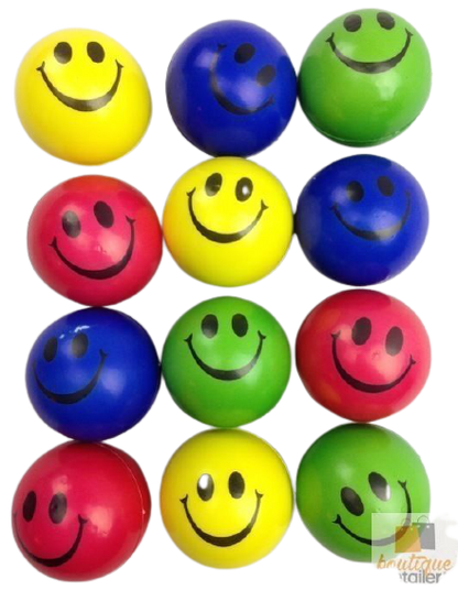 12x STRESS BALLS Hand Relief Squeeze Toy Reliever Antistress Soft Smiley MULTI V563-STRESSBALLS-MULTI-1PK