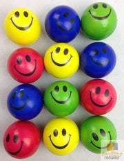 12x STRESS BALLS Hand Relief Squeeze Toy Reliever Antistress Soft Smiley MULTI V563-STRESSBALLS-MULTI-1PK