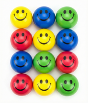 12x STRESS BALLS Hand Relief Squeeze Toy Reliever Antistress Soft Smiley MULTI V563-STRESSBALLS-MULTI-1PK