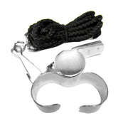 Summit Brass Finger Grip Sports Whistle w Lanyard Professional Referee Match Training V563-SUAC1303
