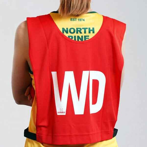 7pcs Set of Summit Netball Bibs Senior Team Pack Bulk Net Ball - Red Colour V563-SUAC1802