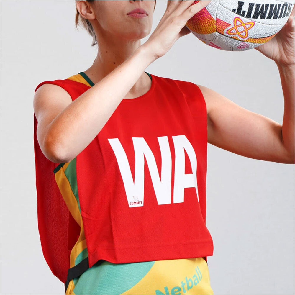 7pcs Set of Summit Netball Bibs Senior Team Pack Bulk Net Ball - Red Colour V563-SUAC1802
