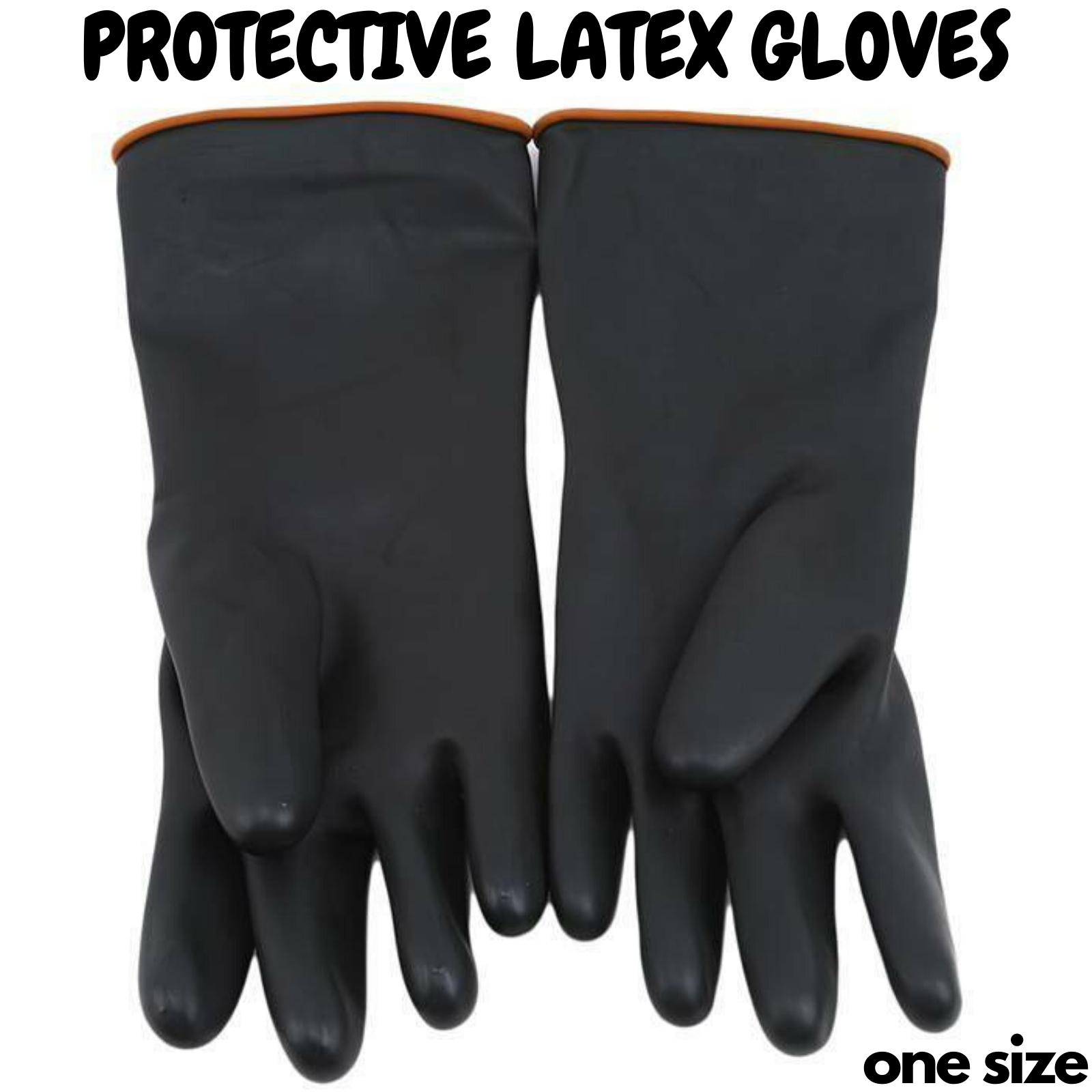 Latex Gloves Rubber PPE Industrial Anti Chemical Acid Heavy Duty Work V563-SUNGLOVES-1PK