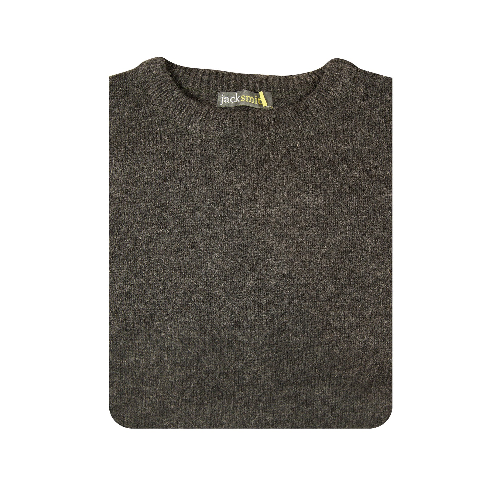 Mens 100% Shetland Ragg Wool Round Neck Knit Jumper Pullover Crew Sweater - Charcoal - 3XL
