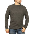 Mens 100% Shetland Ragg Wool Round Neck Knit Jumper Pullover Crew Sweater - Charcoal - XL