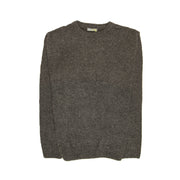 Mens 100% Shetland Ragg Wool Round Neck Knit Jumper Pullover Crew Sweater - Charcoal - XL