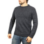 100% SHETLAND RAGG WOOL CREW Round Neck Knit JUMPER Pullover Mens Sweater Knitted - Navy - M V563-SW-CN-DNM45-M