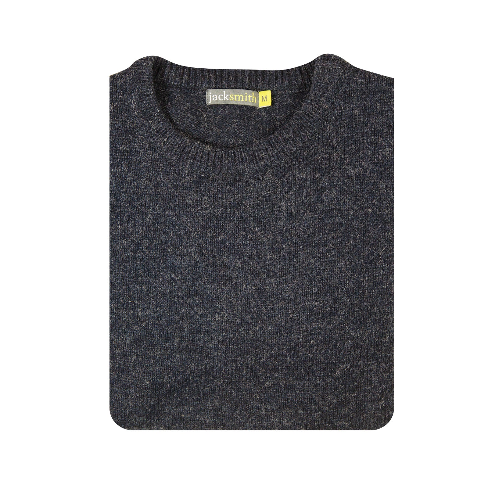 100% SHETLAND RAGG WOOL CREW Round Neck Knit JUMPER Pullover Mens Sweater Knitted - Navy - XL