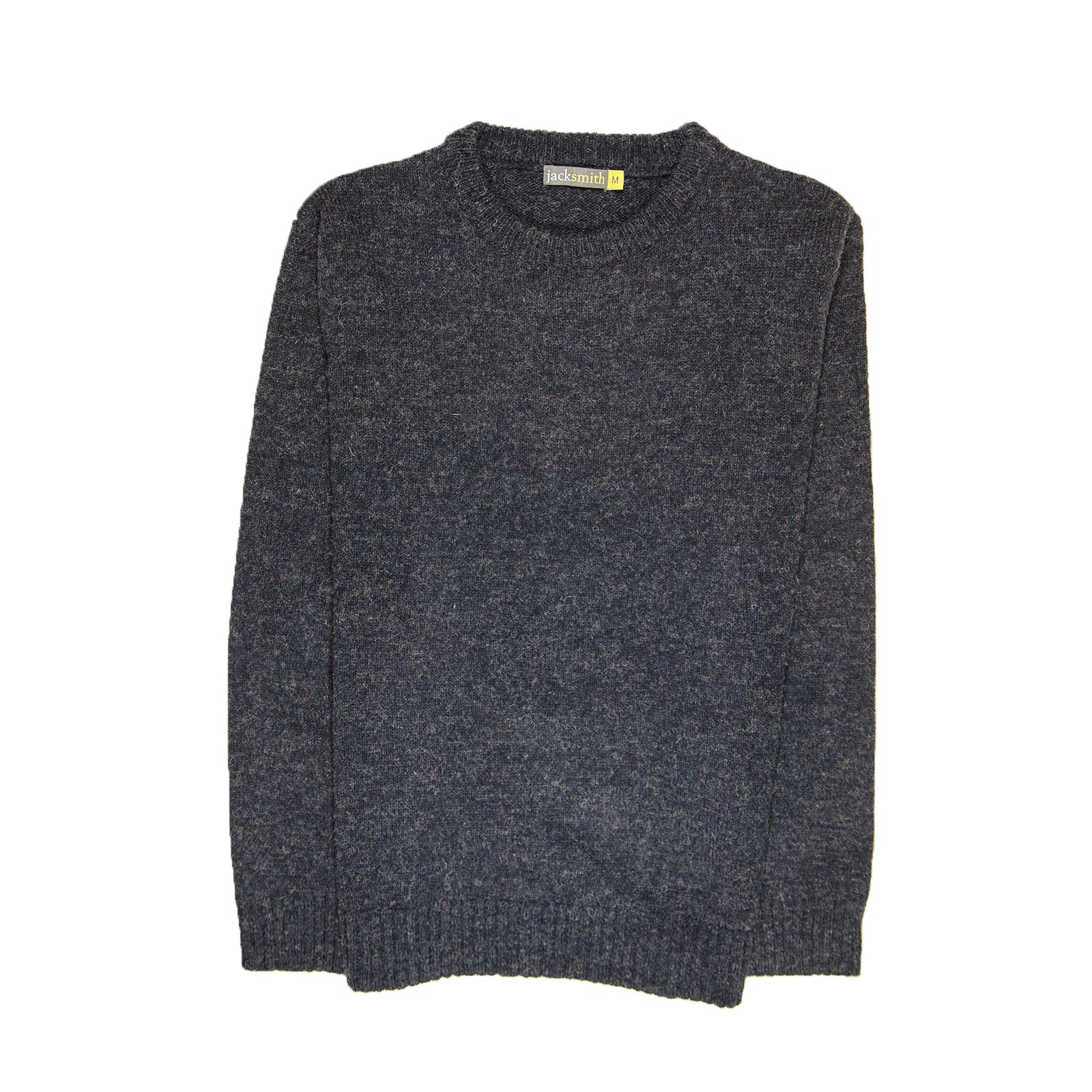 100% SHETLAND RAGG WOOL CREW Round Neck Knit JUMPER Pullover Mens Sweater Knitted - Navy - XXL