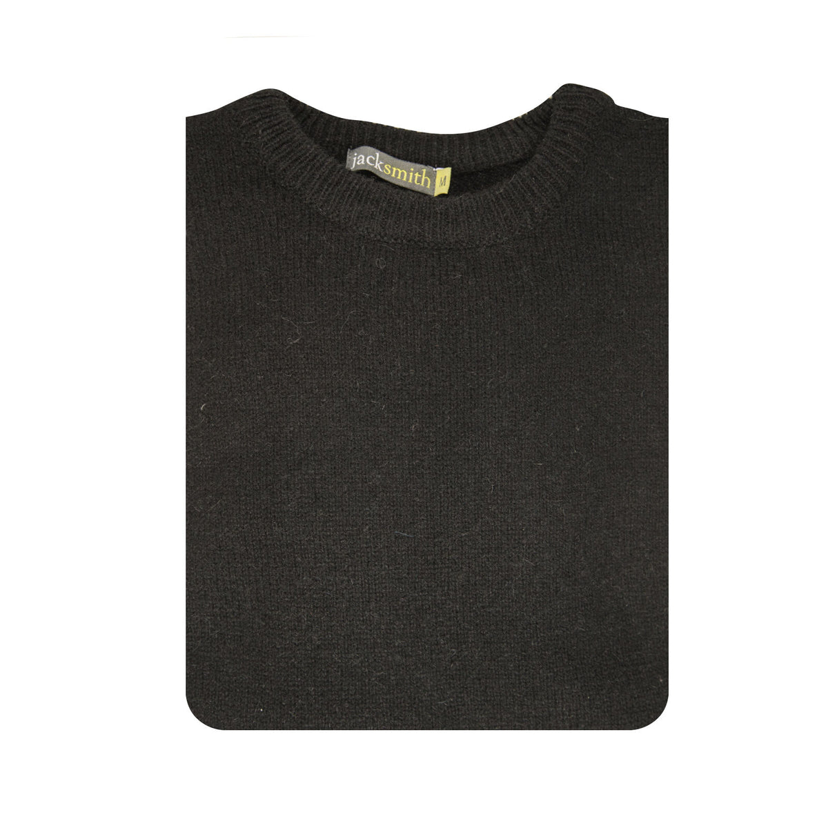 100% SHETLAND RAGG WOOL CREW Round Neck Knit JUMPER Pullover Mens Sweater Knitted - Plain Black - 5XL V563-SW-CN-FBK-99B-5XL