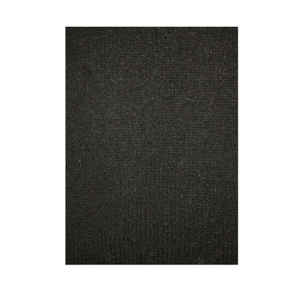 100% SHETLAND RAGG WOOL CREW Round Neck Knit JUMPER Pullover Mens Sweater Knitted - Plain Black - S V563-SW-CN-FBK-99B-S