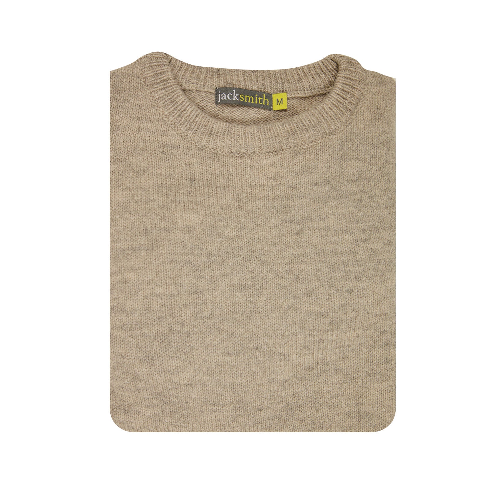 100% SHETLAND RAGG WOOL CREW Round Neck Knit JUMPER Pullover Mens Sweater Knitted - Beige - XL