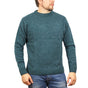 100% SHETLAND RAGG WOOL CREW Round Neck Knit JUMPER Pullover Mens Sweater Knitted - Sherwood - 4XL V563-SW-CN-SHD-32-4XL