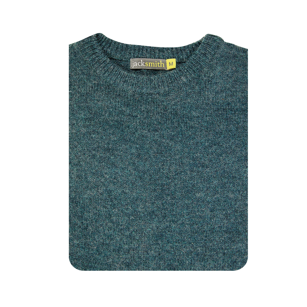 100% SHETLAND RAGG WOOL CREW Round Neck Knit JUMPER Pullover Mens Sweater Knitted - Sherwood - M V563-SW-CN-SHD-32-M