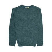 100% SHETLAND RAGG WOOL CREW Round Neck Knit JUMPER Pullover Mens Sweater Knitted - Sherwood - XXL