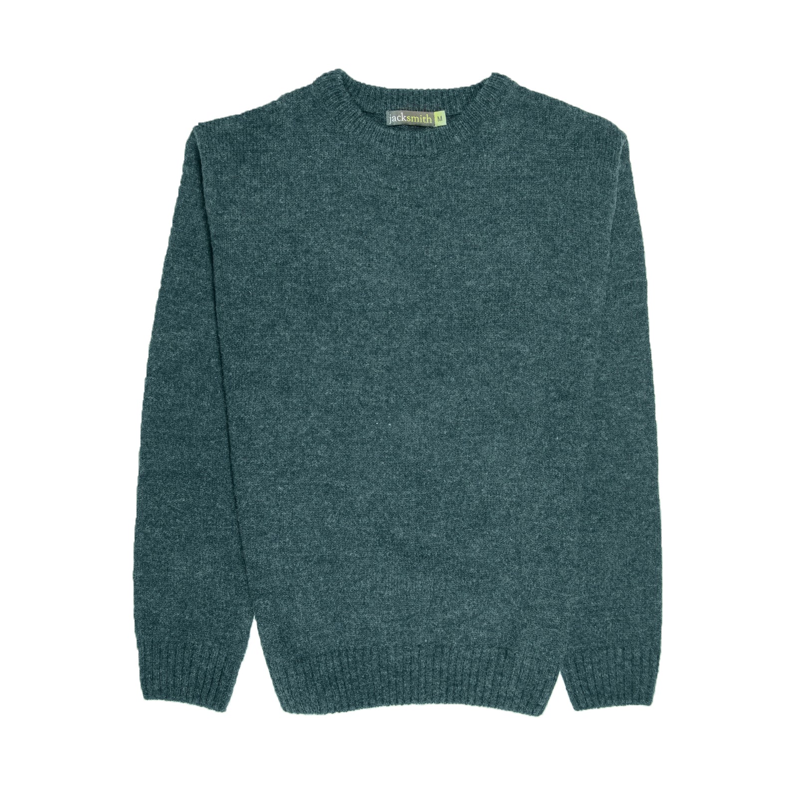 100% SHETLAND RAGG WOOL CREW Round Neck Knit JUMPER Pullover Mens Sweater Knitted - Sherwood - XXL