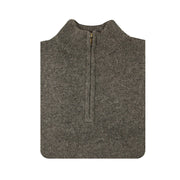 100% SHETLAND RAGG WOOL Half Zip Up Knit JUMPER Pullover Mens Sweater Knitted - Charcoal - 3XL