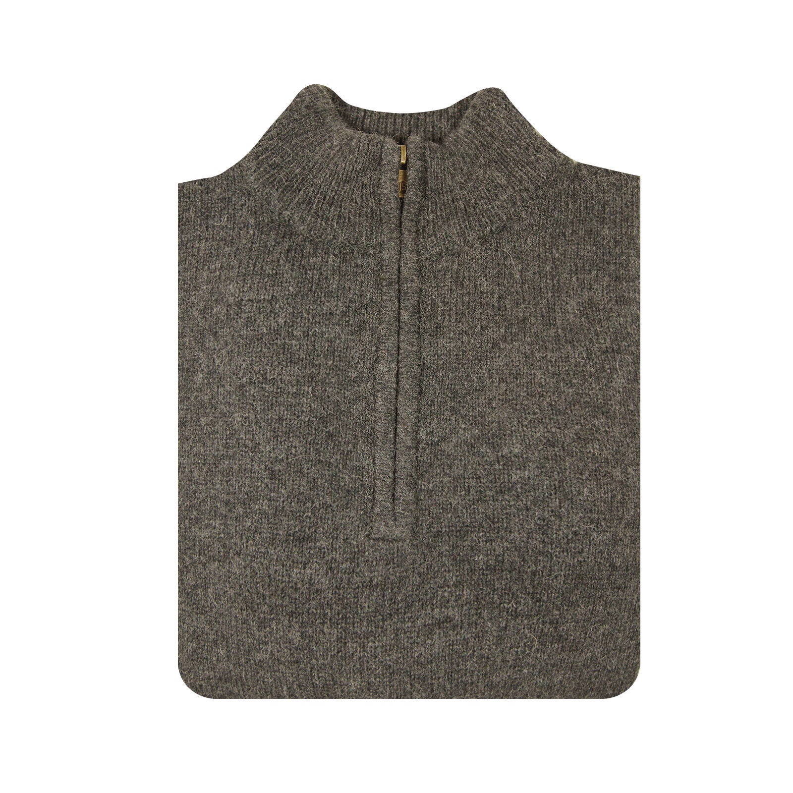 100% SHETLAND RAGG WOOL Half Zip Up Knit JUMPER Pullover Mens Sweater Knitted - Charcoal - 5XL V563-SW-HZ-CHRCL29-5XL