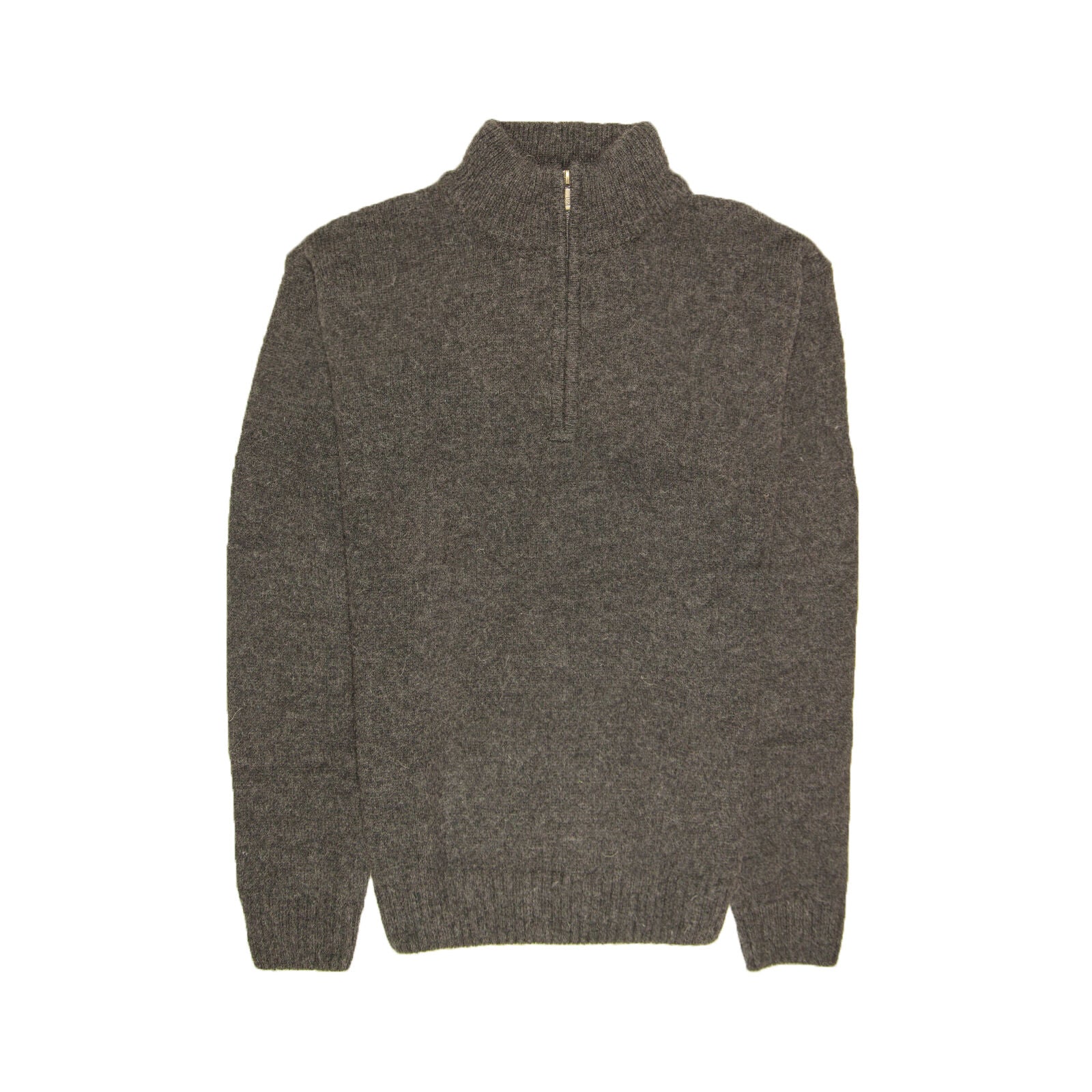 100% SHETLAND RAGG WOOL Half Zip Up Knit JUMPER Pullover Mens Sweater Knitted - Charcoal - S V563-SW-HZ-CHRCL29-S