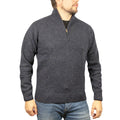 100% SHETLAND RAGG WOOL Half Zip Up Knit JUMPER Pullover Mens Sweater Knitted - Denim Blue (45) - 3XL - S V563-SW-HZ-DNMBLU45-S