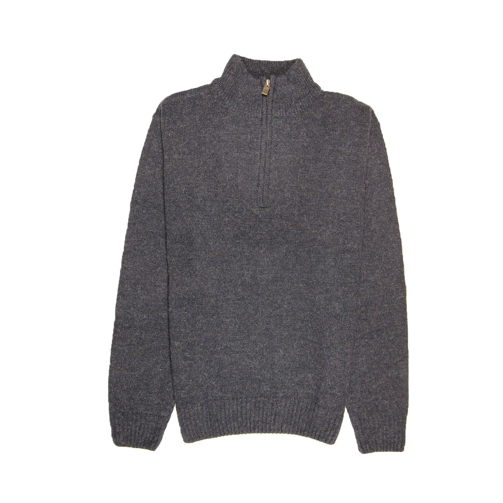 100% SHETLAND RAGG WOOL Half Zip Up Knit JUMPER Pullover Mens Sweater Knitted - Denim Blue (45) - 3XL - S V563-SW-HZ-DNMBLU45-S