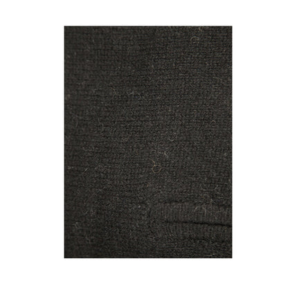 100% SHETLAND RAGG WOOL Half Zip Up Knit JUMPER Pullover Mens Sweater Knitted - Plain Black - 3XL V563-SW-HZ-FBK99B-3XL