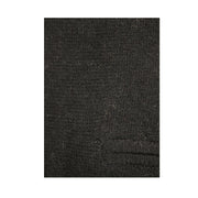 100% SHETLAND RAGG WOOL Half Zip Up Knit JUMPER Pullover Mens Sweater Knitted - Plain Black - XXL