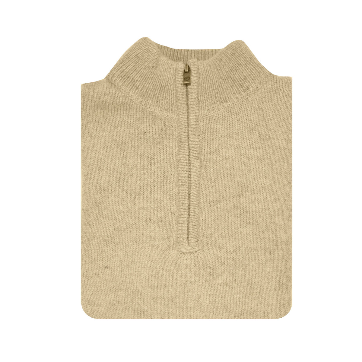 100% SHETLAND RAGG WOOL Half Zip Up Knit JUMPER Pullover Mens Sweater Knitted - Oat Marle - M V563-SW-HZ-OATMARLE03-M