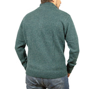 100% SHETLAND RAGG WOOL Half Zip Up Knit JUMPER Pullover Mens Sweater Knitted - Sherwood - 4XL V563-SW-HZ-SHWD32-4XL