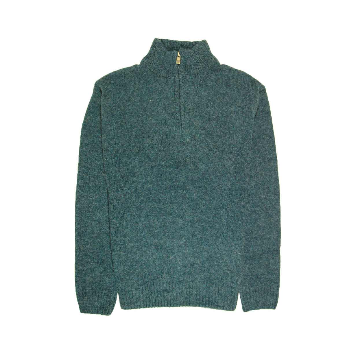 100% SHETLAND RAGG WOOL Half Zip Up Knit JUMPER Pullover Mens Sweater Knitted - Sherwood - 4XL V563-SW-HZ-SHWD32-4XL