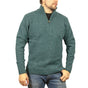 100% SHETLAND RAGG WOOL Half Zip Up Knit JUMPER Pullover Mens Sweater Knitted - Sherwood - 5XL V563-SW-HZ-SHWD32-5XL
