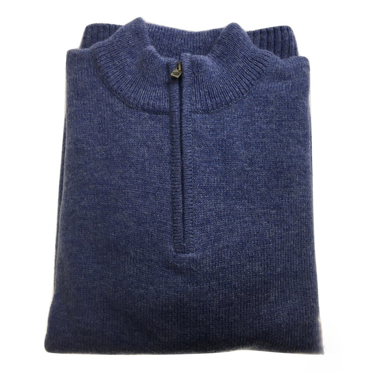 100% SHETLAND RAGG WOOL Half Zip Up Knit JUMPER Pullover Mens Sweater Knitted - Sky (40) - XL V563-SW-HZ-SKY40-XL