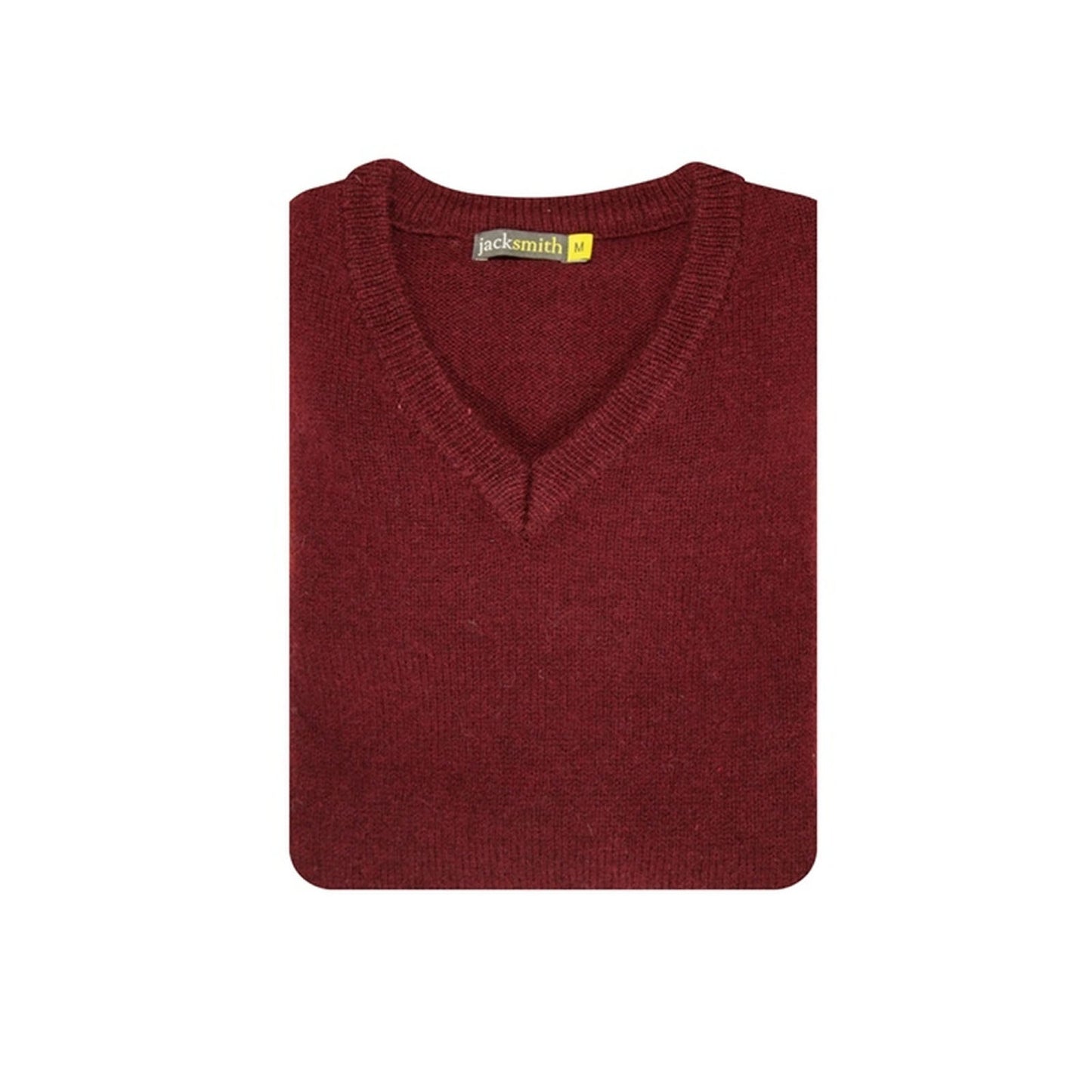 100% Shetland Ragg Wool V Neck Knit Jumper Pullover Mens Sweater Knitted - Burgundy - XXL V563-SW-VN-BURG97-XXL