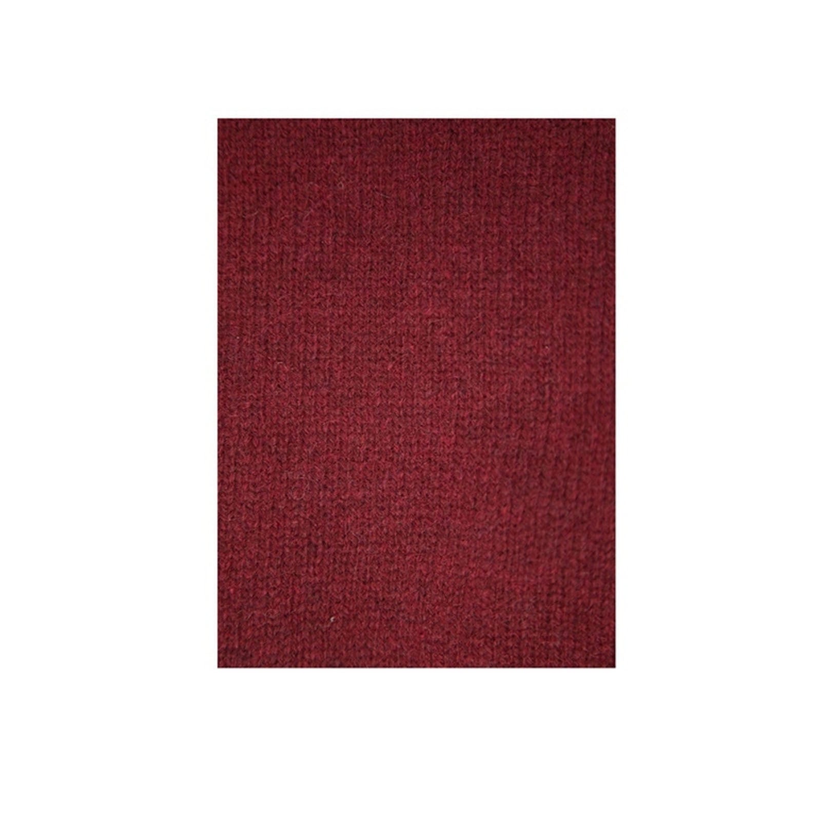 100% Shetland Ragg Wool V Neck Knit Jumper Pullover Mens Sweater Knitted - Burgundy - XXL