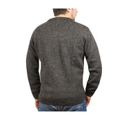 100% Shetland Ragg Wool V Neck Knit Jumper Pullover Mens Sweater Knitted - Charcoal - XXL