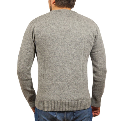 100% Shetland Ragg Wool V Neck Knit Jumper Pullover Mens Sweater Knitted - Grey - XXL V563-SW-VN-GRY21-XXL