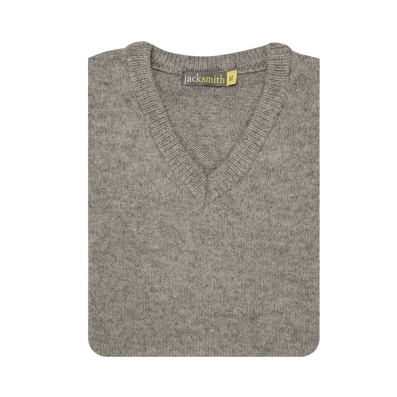 100% Shetland Ragg Wool V Neck Knit Jumper Pullover Mens Sweater Knitted - Grey - XXL