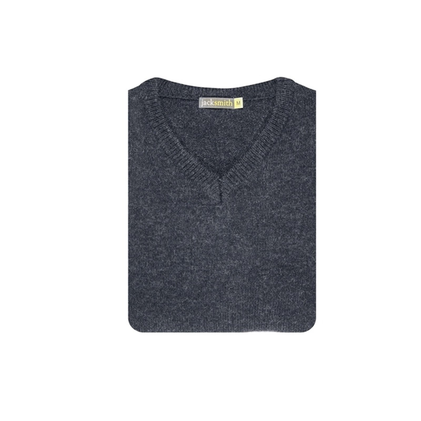 100% Shetland Ragg Wool V Neck Knit Jumper Pullover Mens Sweater Knitted - Navy - XL