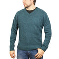 100% Shetland Ragg Wool V Neck Knit Jumper Pullover Mens Sweater Knitted - Sherwood - M V563-SW-VN-SHWD-M