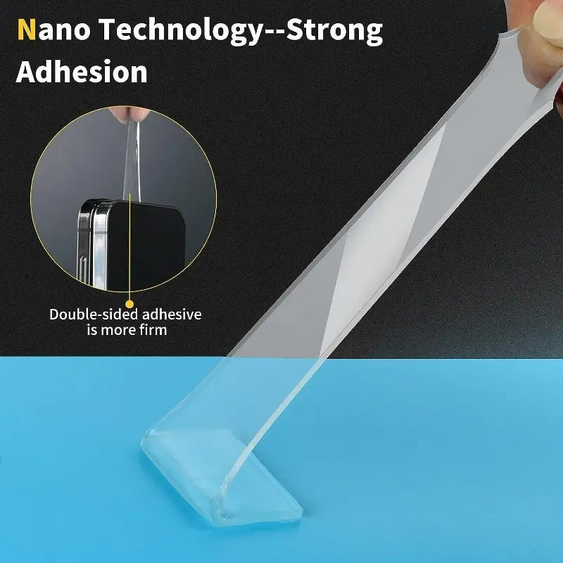Double-Sided Nano Mounting Tape Traceless Clear Adhesive Invisible Gel 2M x 20mm V563-T128-1PC