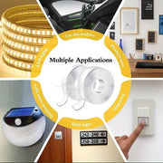 Double-Sided Nano Mounting Tape Traceless Clear Adhesive Invisible Gel 2M x 20mm V563-T128-1PC