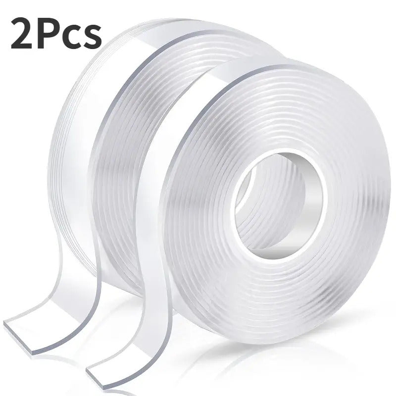 2x Double-Sided Nano Mounting Tape Traceless Clear Adhesive Invisible Gel 2M x 20mm V563-T128-2PCS