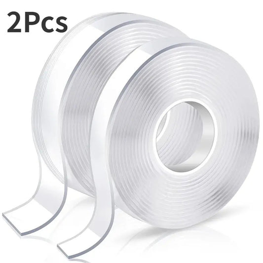 2x Double-Sided Nano Mounting Tape Traceless Clear Adhesive Invisible Gel 2M x 20mm V563-T128-2PCS